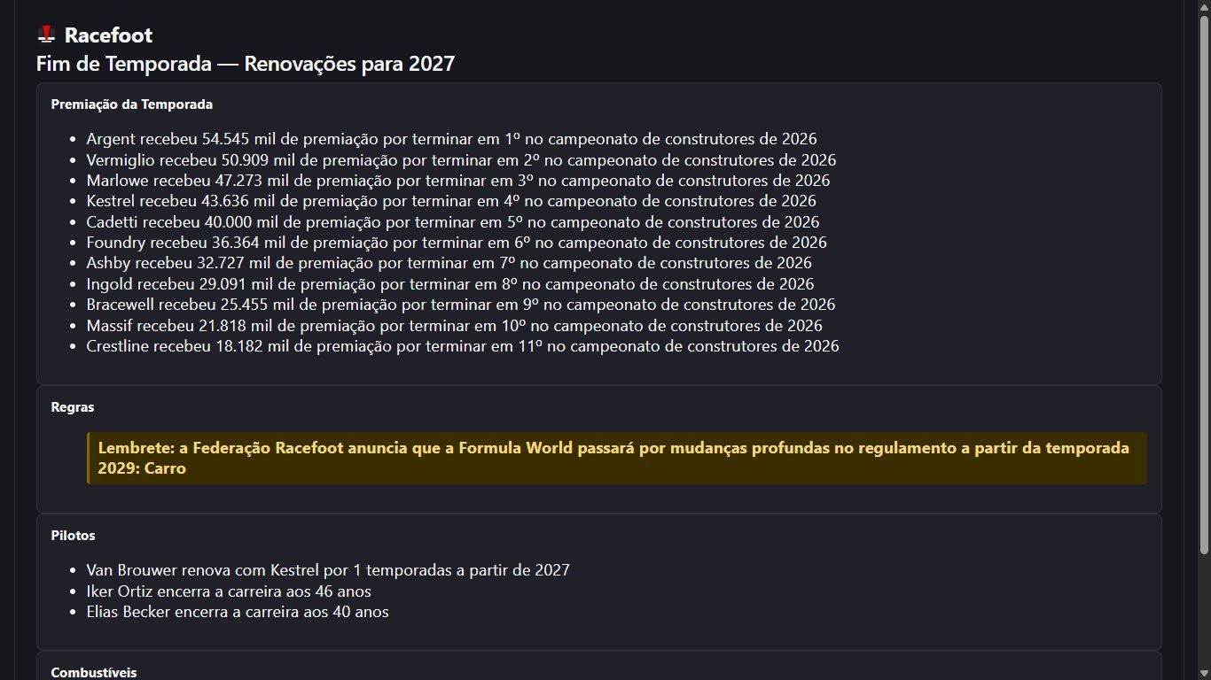 Premiação e renovações